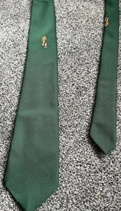 Corbata a rayas verdes vintage hecha en Inglaterra Posh Gent marrón gorra plana y perro - Imagen 1 de 4