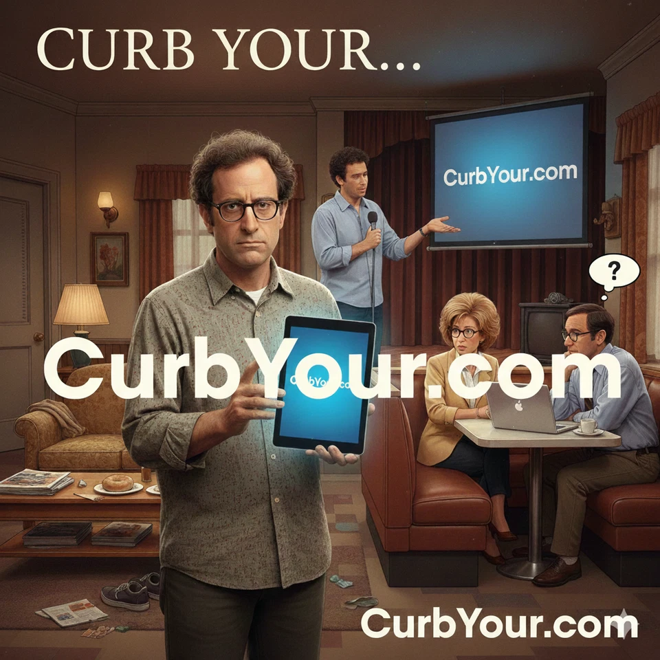 Nombre de dominio de marca premium CurbYour.com ¡En venta! Curb Your Enthusiasm Larry Foto 1 de 1