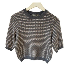 Cotton Candy Short Sleeve Crop Sweater Medium - Picture 1 of 4