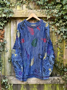 Coogi Blues Australia 3D Knitted Jumper Sweater Vintage Size L Rare - Picture 1 of 5