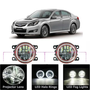 LED Fog Light Kit Angel Eye Rings DRL Daytime Running Lamp Fit For Subaru Legacy - Picture 1 of 12