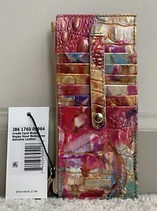 New Brahmin Melbourne Credit Card Slim Leather Wallet HAPPY HOUR Multicolor NWT - Picture 1 of 11