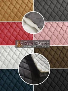 Micro Fiber Passion Suede Fabric Diamond 2" x 3" Quilted Foam Backing Upholstery - Picture 1 of 17