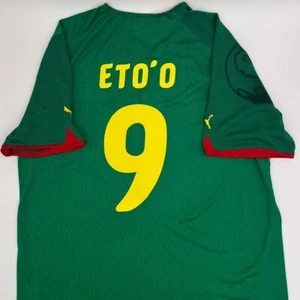 Eto'o #9 Cameroon 2010/2011 Home ORIGINAL Puma VTG Rare Soccer Jersey (XXL) - Picture 1 of 9