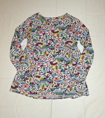 Lands’ End Girls’ XS 4-5 Long Sleeve Outside Print Cotton Casual Dress - Image 1 of 4