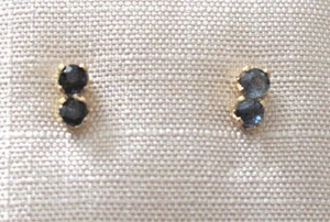 1 PAREJA DE PENDIENTES GG EN 333/- 8 crt. CON 2 SAFIREN REALES 2mm - Imagen 1 de 1