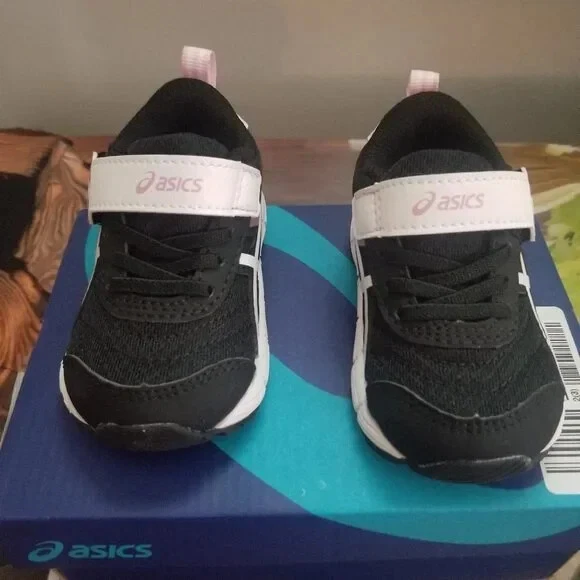 Asics Contend 6 TS (niñas bebés-niños pequeños) negro/rosa 4 infantes M Foto 1 de 4