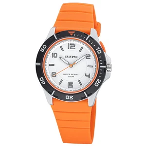 CALYPSO Unisex Armbanduhr Quarz Orange/Weiß K5857/3 - Picture 1 of 4