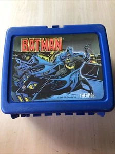Termo 1991 plástico azul Batman fiambrera falta termo - Imagen 1 de 11