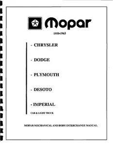 DODGE DART - PART INTERCHANGE MANUAL 1960 1961 1962 1963 1964 1965 - Picture 1 of 1