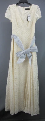 LAUREN RALPH LAUREN Belted Lace A-Line dress MSRP $325 # 14A 2148 NEW - Image 1 of 3