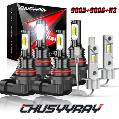 FIT Lexus SC400 1994-2000 6000K Headlights + Fog Lights Bulbs Combo Kit 6pcs - Image 1 of 4