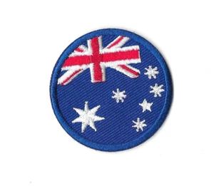 Australia Flag Round Iron on Embroidered Patch Fabric Badge 4.5cm x 4.5cm - Picture 1 of 1