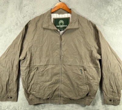WEATHERPROOF Microsuede Bomber Jackets Mens XL Brown Microfiber Coat Full Zip - Image 1 of 4