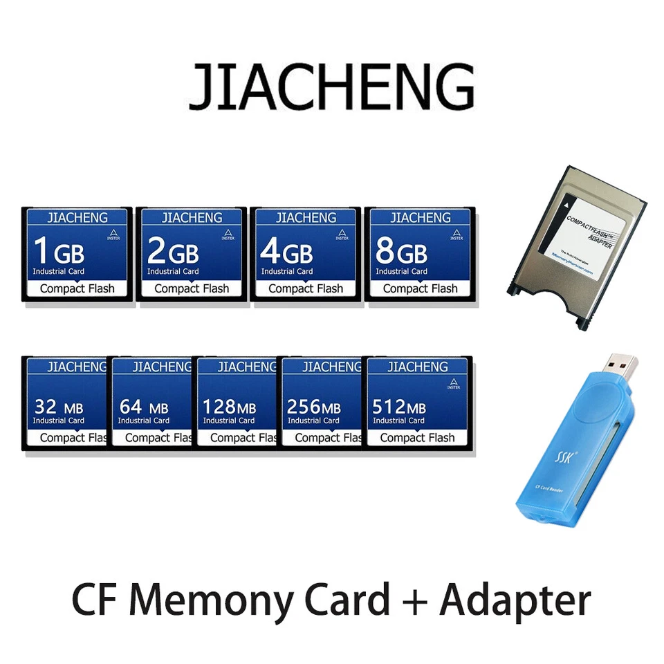 New CF Memory Card 32MB-8GB industrial Compact Flash Card + Card Reader Adapter - Image 1 of 4