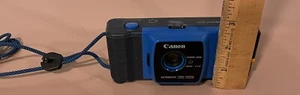 Canon Snappy 20 RARE BLUE 35mm 1:4.5 Point & Shoot Film Camera Untested! - Picture 1 of 10