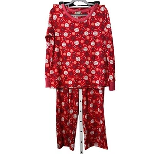 New Ink+Ivy red Christmas ornament Pajama top and bottoms set Sz M - Picture 1 of 14
