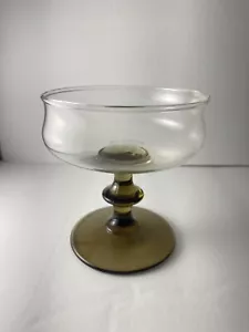 Vintage Libbey Tulip Brown Stem Champagne / Sherbet Glass Set Of 4 - Picture 1 of 6