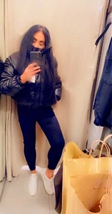 Zara leather bomber puffer jacket - Picture 1 of 5