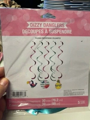 Pineapple N' Friends Dizzy Danglers 5ct 30" Hanging Decoration New!!! - Image 1 of 2
