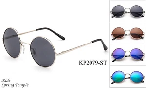 Kids Aviator Sunglasses Classic Round Boys Girls UV 100% Lead Free Spring Hinge - Picture 1 of 9