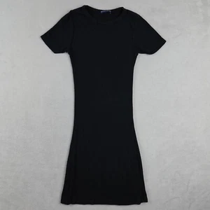 Brandy Melville Vestito Donna Taglia Unica Nero Italia Manica Corta Maglia Elasticizzata - Foto 1 di 18