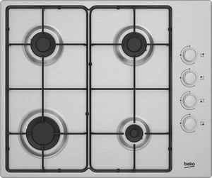 Piano Cottura Incasso Beko HIGG 641C3 SX a Gas 4 Fuochi 60 cm Griglie Smaltate - Foto 1 di 7