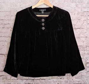 Style & Co. Petite Black Velvet Evening Jacket Blazer 14P - Picture 1 of 9