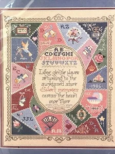 Crazy Quilt of Memories Cross Stitch kit family heirloom birth wedding home more - Picture 1 of 4