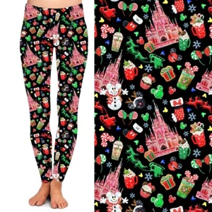 Orejas de Ratón Castillo Muñeco de Nieve Adorno Mujer Leggings TC2 Extra Talla Grande 20-24 - Imagen 1 de 2