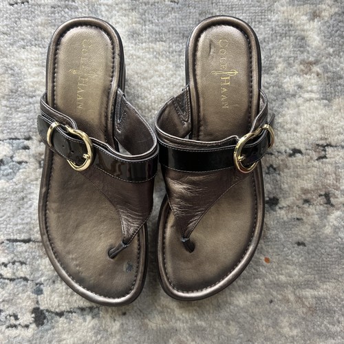 NIKE Sandalo donna Cole Haan suola ad aria taglia 7B marrone bronzo scarpa slide plateau