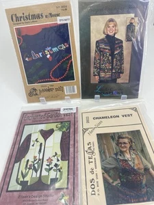 4 Vest Jacket Sewing Pattern Crafts Uncut Quilted Quilt Lot -New - Picture 1 of 9