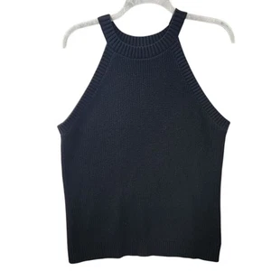 Suéter tejido halter sin mangas Old Navy para mujer BOHO negro 100 % algodón talla XL - Imagen 1 de 9