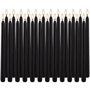 24 Pack Black Taper Candles - 10 inch Tall, 3/4 inch Thick - Dripless Candles... - Picture 1 of 9