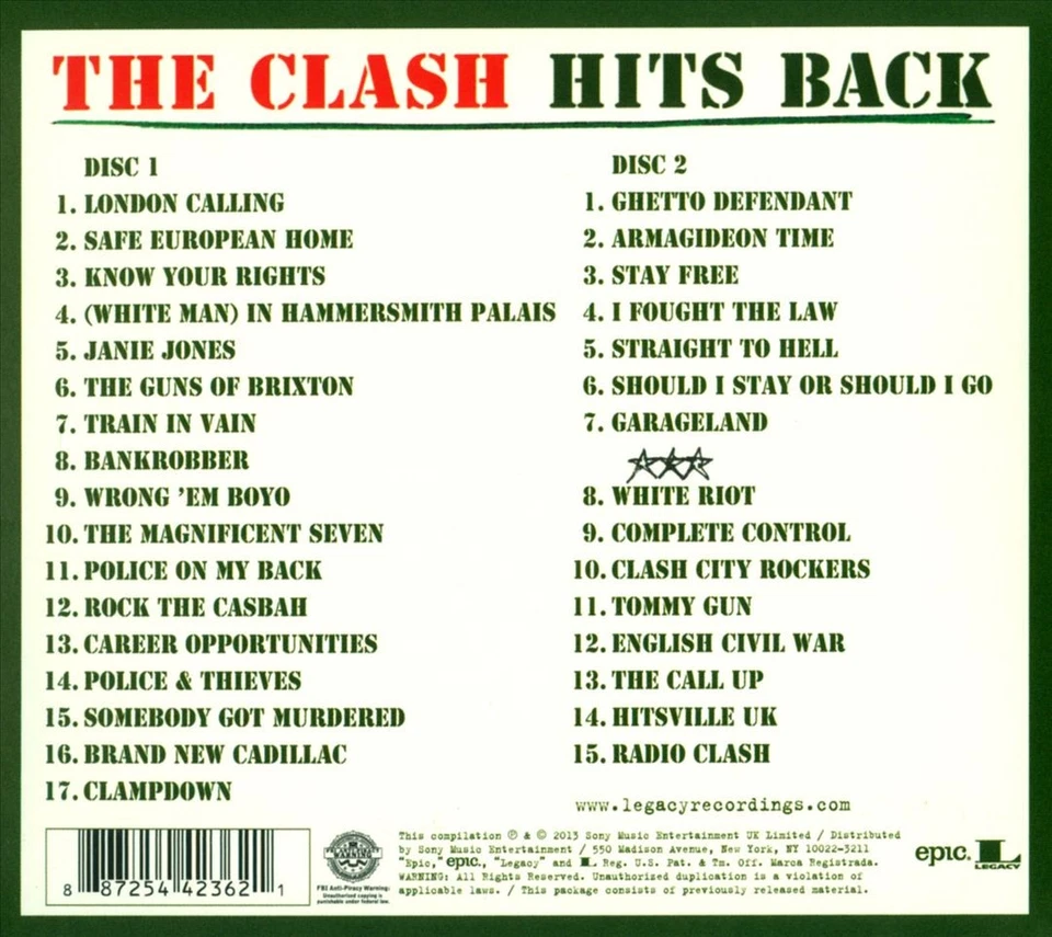 THE CLASH - HITS BACK [DIGIPAK] NEW CD - Image 1 of 1