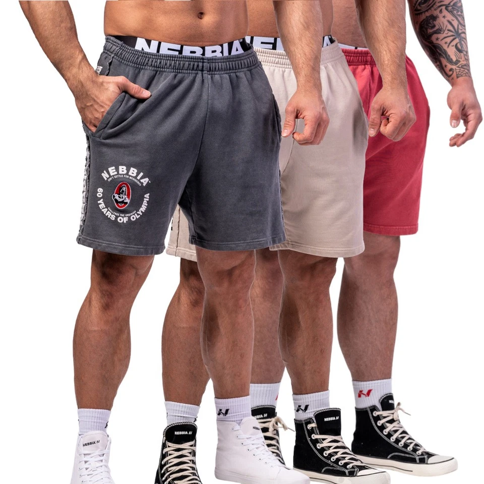 Nebbia Washed Off Sweat Shorts LEGEND 786 Short Pants Fitness Gym - Image 1 of 1