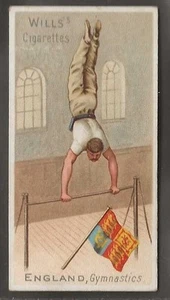 WILLS-SPORTS OF ALL NATIONS 1901-#36- GYMNASTICS - ENGLAND - Picture 1 of 2
