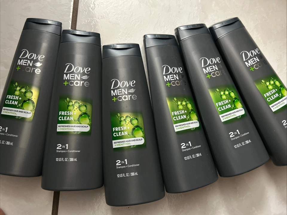Lot 6 Dove Men + Care Fresh & Clean 2 In 1 Shampoo & Conditioner, 12oz - Image 1 of 1