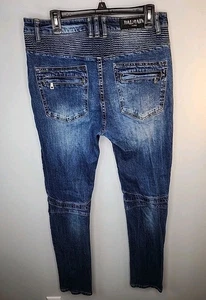 Balmain Paris Moto Jeans Herren Gr. 36 W 34 L Distressed Reißverschlussdetails Rippeinsätze - Bild 1 von 19