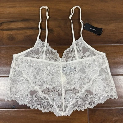 Natori Women's Size Medium Ivory Sheer Lace Chantilly Cami Tank Top Slip - Image 1 of 4