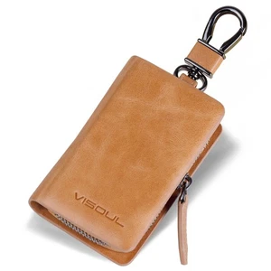 Funda de cuero para llavero de coche para hombre y mujer, protector de llavero inteligente C... - Imagen 1 de 7