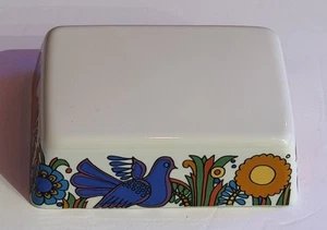 Villeroy und Boch Acapulco Butterdose Deckel Made in Luxembourg Vögel Taube Blumen - Bild 1 von 10