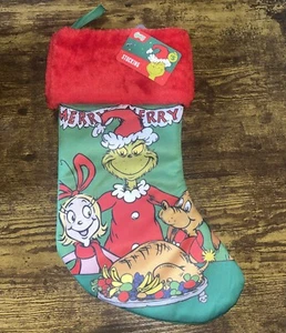 Dr. Seuss How The Grinch Stole Christmas 15" Grinch Red And Green Stocking - Bild 1 von 3