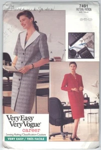 Vestido Vogue 7491 Misses Talla 8-12 SIN CORTAR FF - Imagen 1 de 1