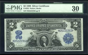 $2 1899 Silver Certificate FR#255 SN M25225362 PMG Very Fine 30 *LOOK* - Picture 1 of 2