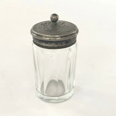 Antique Splendido Taglio Vetro Design Sale/Pepe Container Argento Cap. G16-135 - Immagine 1 di 4