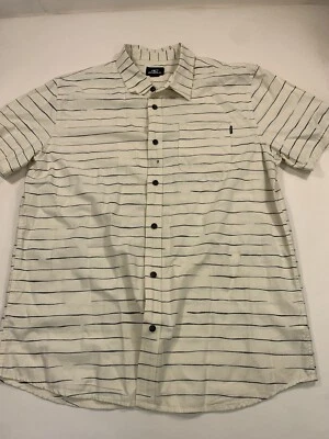 Camisa O'Neill Para Hombre Grande Amarilla Rayas Manga Corta Bolsillo Abotonable Informal Foto 1 de 4