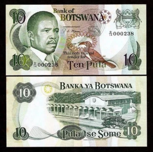 Botswana 10 PULA P-9b ND 1982 Low SERIAL # UNC Tone Currency De La Rue BANKNOTE - Picture 1 of 6