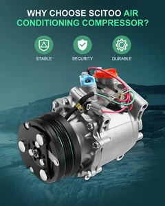 Compresor de aire acondicionado para 1997-2000 Honda CR-V/Civic/Civic Del Sol CO 3057AC 77560 - Imagen 1 de 7