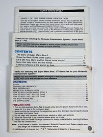 SUPER MARIO BROS. 1 2 3 -- NINTENDO NES INSTRUCTION BOOKLET MANUALS 